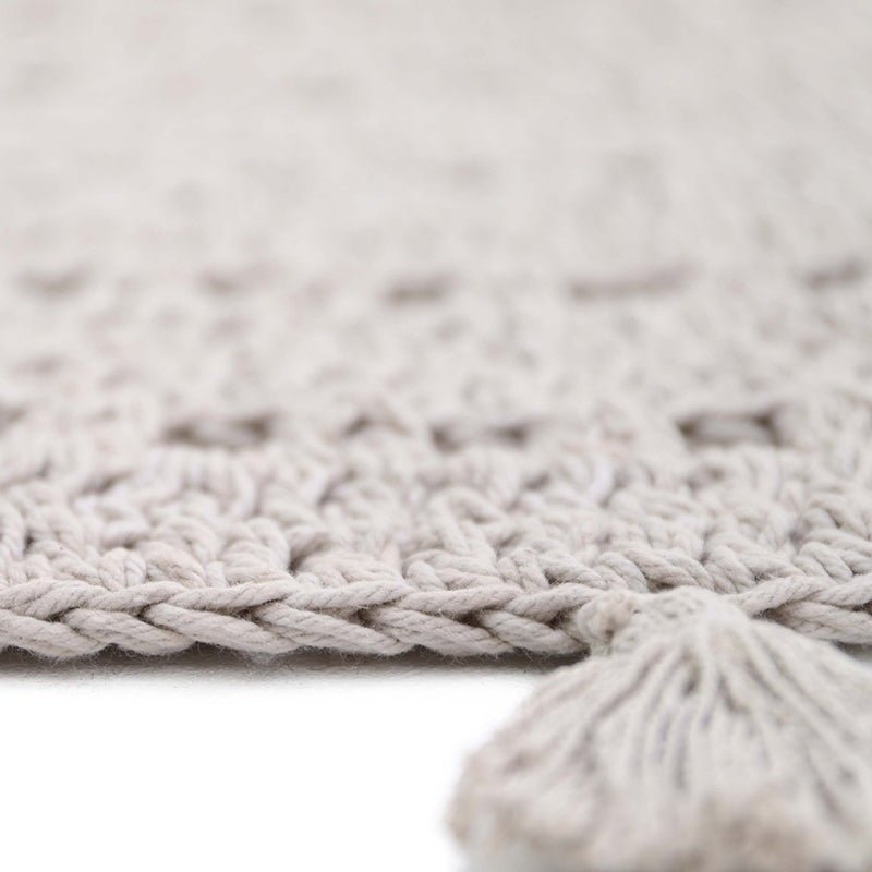 Alfombra Algodón Crochet Nila gris claro - Nanetes